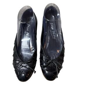 Jose Vera Spain Black leather flats size 8 M made in Spain
